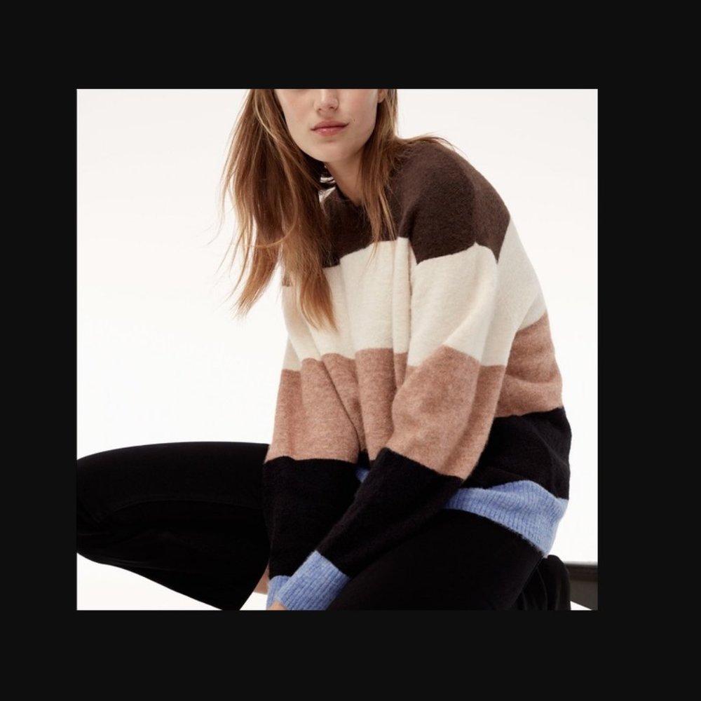 ARITZIA WILFRED FREE CIPIANA ALPACA WOOL BLEND COLORBLOCK OVERSIZED SWEATER 2